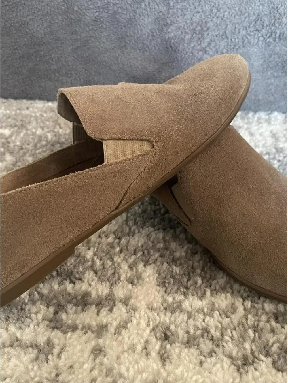 Lucky Brand Beige Suede Slip-On Loafers